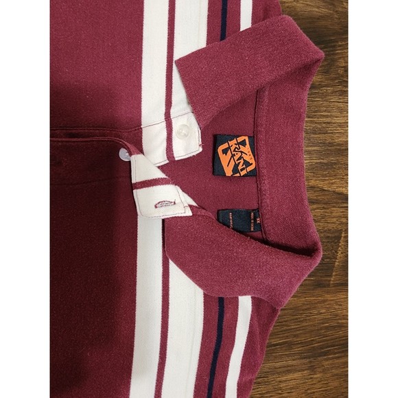 Kani Men's size 2XL Red & White Striped Polo button up Short Sleeve shirt - Picture 4 of 8